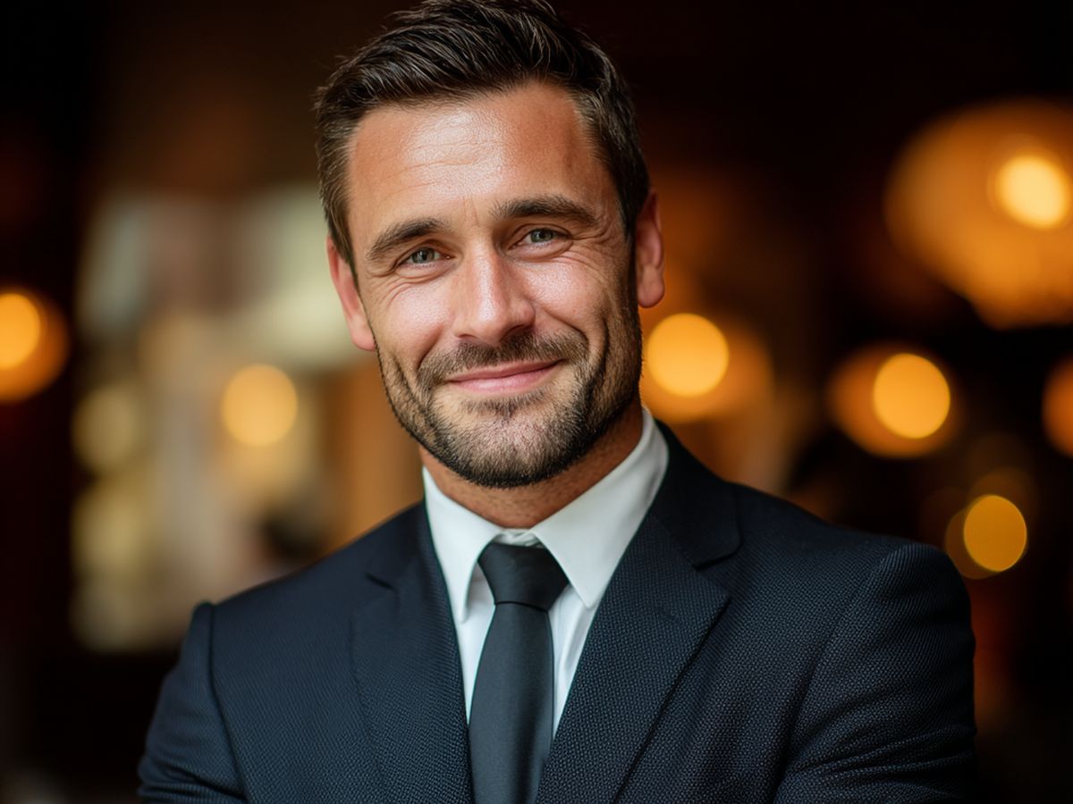 Manager en costume, bras croisés, confiant